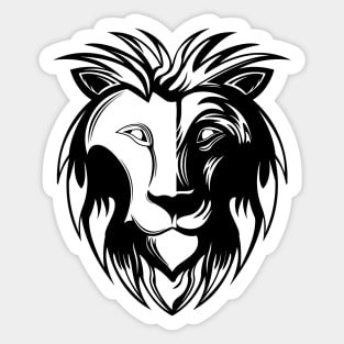 Illustrated black lion Sticker